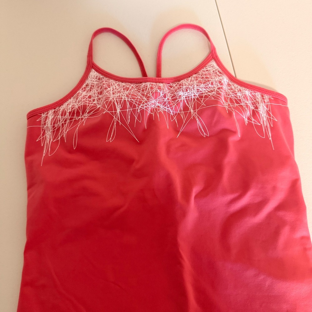 Calvin Klein Performance Womens Coral Pink Graphic Cami Tank Top Built-in Bra